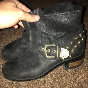 Vince Camuto gold studded booties